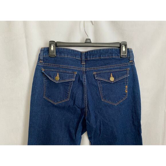 Daisy Fuentes Straight Leg Mid Rise Indigo Rinse Jeans Size 8 Petite - Picture 5 of 7